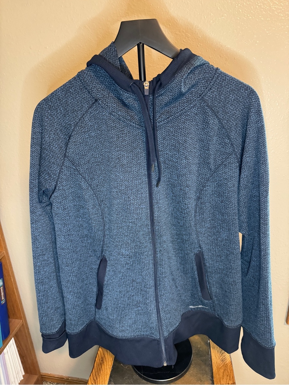 Eddie Bauer Women’s Navy Hooded Zip Jacket - Medium Weight